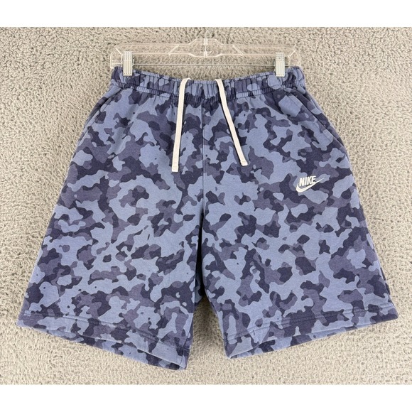 Nike Other - Nike Sportswear Club Fleece Shorts Mens Small Blue Camo DA0057-453 Drawstring